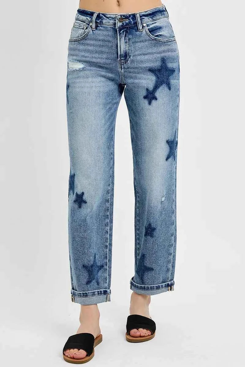 RISEN Full Size Mid Rise Boyfriend Star Shadow Detail Cuffed Jeans Plus Size MEDIUM 7baa3bde62cc42b9a73e8cc29b49862b-Max-Origin