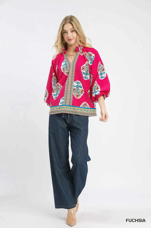 Boho Floral Print Tunic Blouse 7bae7a63-38da-4a44-a357-7bf2e7ac121c-Max-Origin