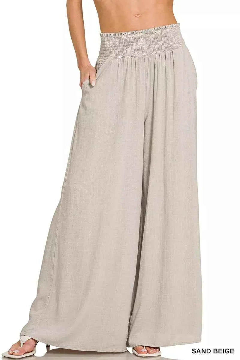 Zenana Smocked Waistband Wide Leg Lounge Pants 7bb3e1add57e4bc691f366d43565e14a-Max-Origin