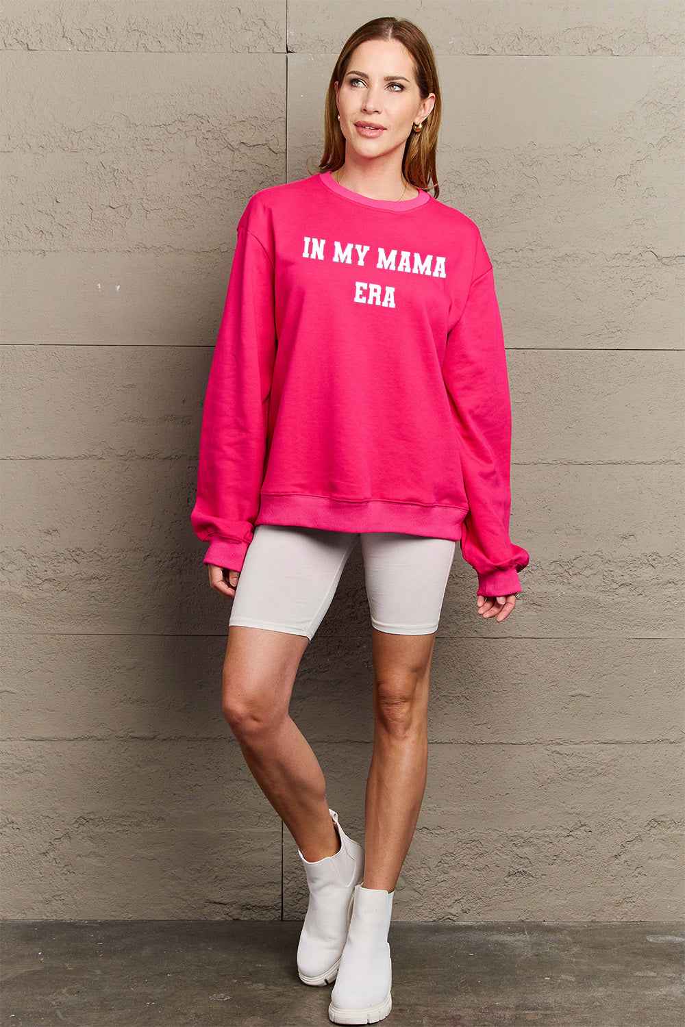 Simply Love Full Size IN MY MAMA EAR Graphic Sweatshirt 7bb483d675e4454fbf718ee39422b329-Max