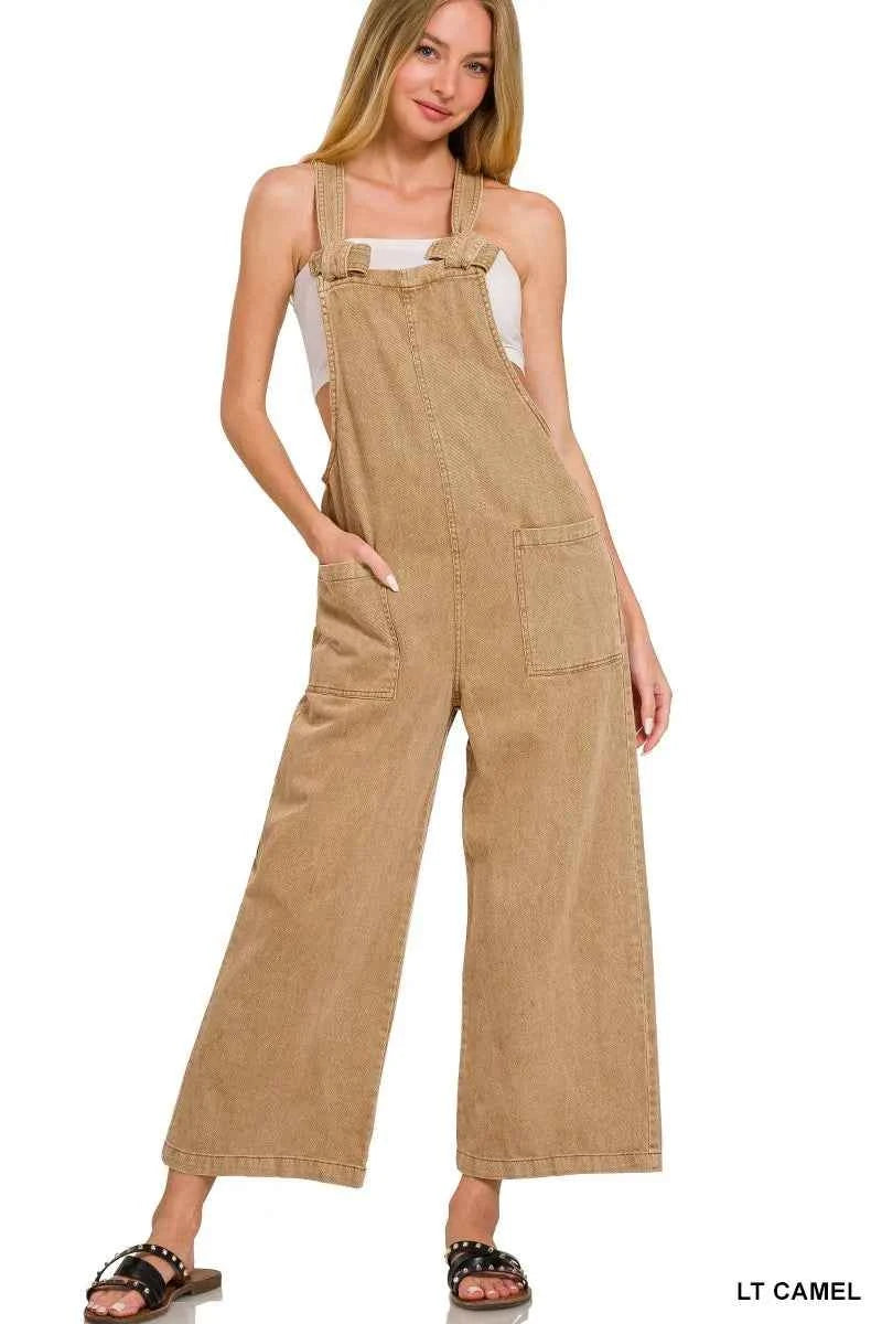 Washed Knot Strap Pockets Jumpsuit 7bb7272f6c06464b85bdaecde0ec2976-Max-Origin