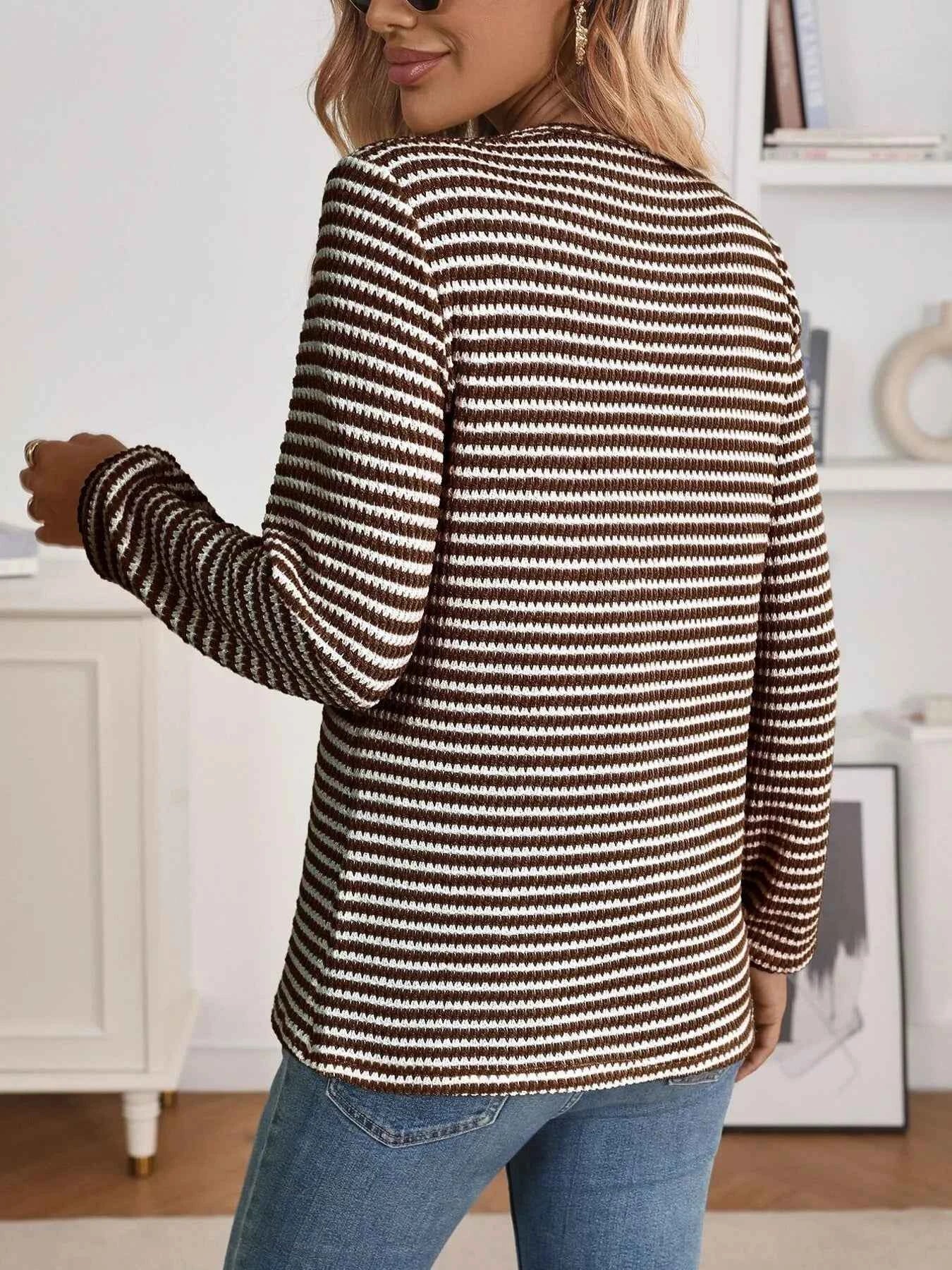 Striped Button Detail Long Sleeve Top 7bcb167fe75e4b3e97f70b7caf2aa06c-Max-Origin