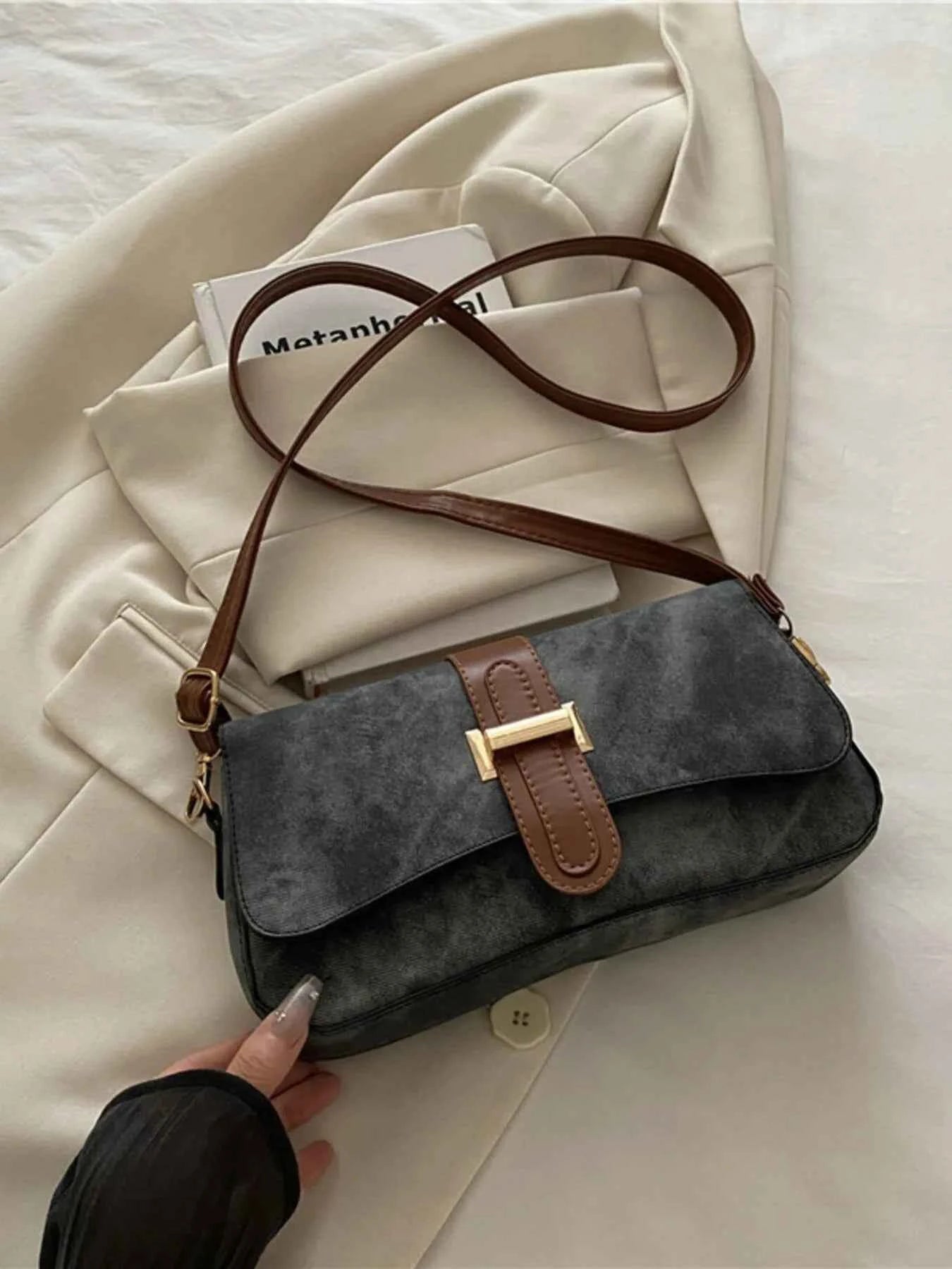 Leather Buckle Strap Crossbody Bag 7bcf5081-bc89-45a1-97bc-979571c155f2-Max-Origin