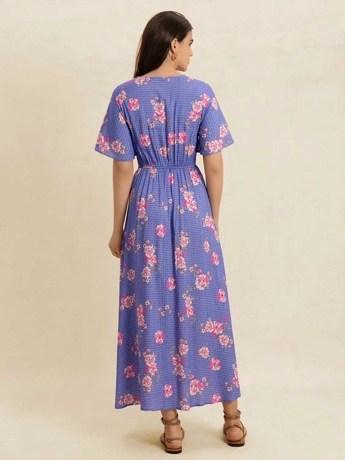 Printed Short Sleeve Midi Dress 7bf7f002-19fa-44df-8e22-26f9118c8234-Max-Origin
