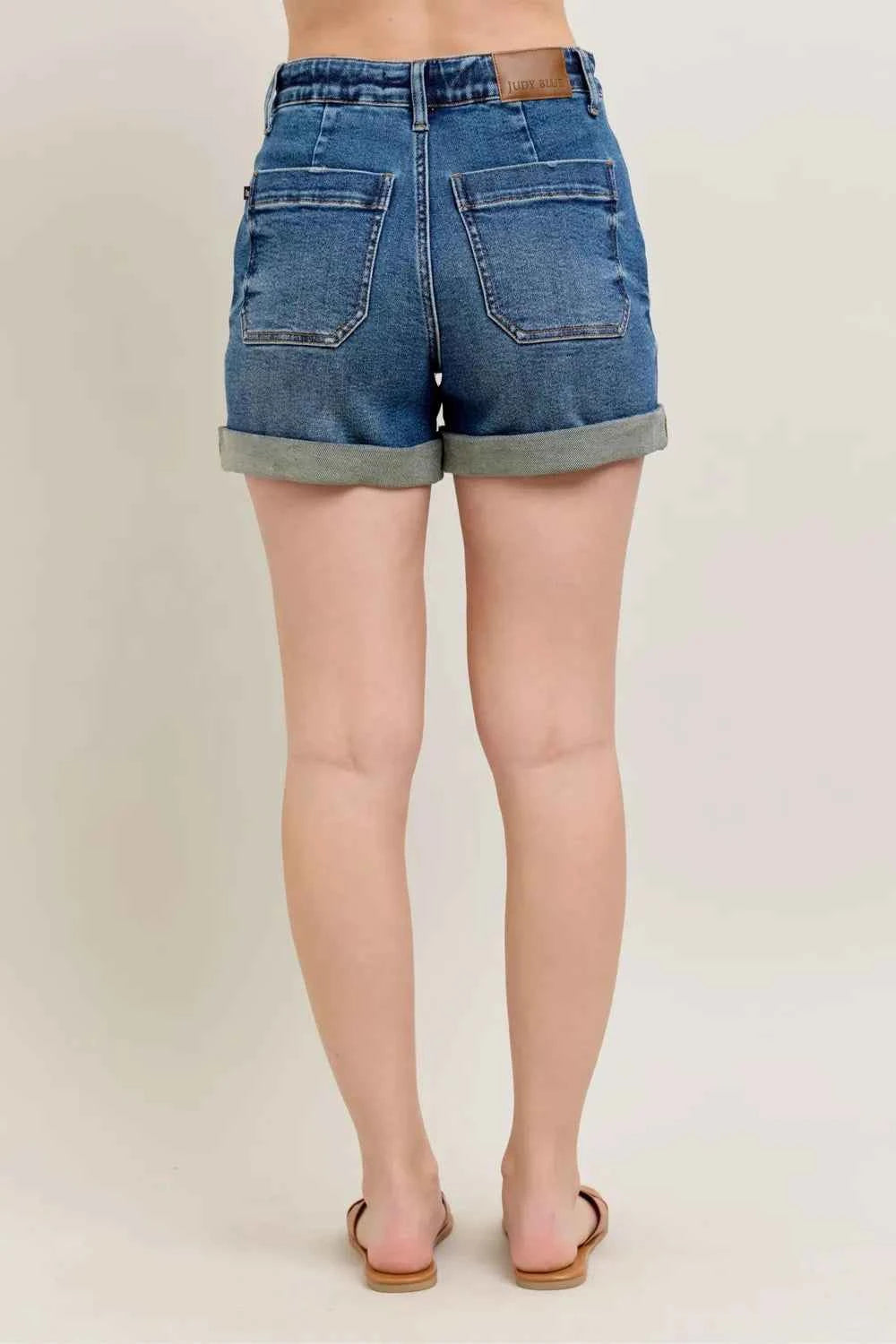 Judy Blue Full Size High Rise Cuff Denim Shorts Plus Size 7c055508-0226-4b88-9150-f566115c34ed-Max