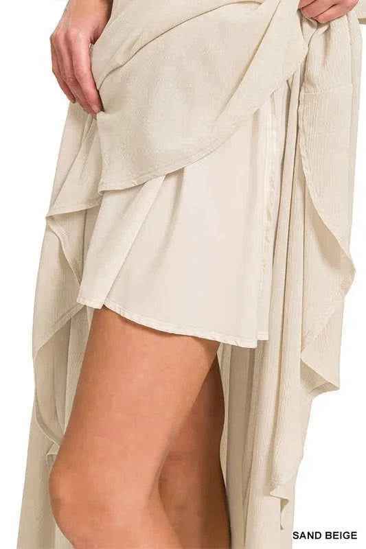Woven Crinkle Gauze Crop Tee and Skirt Set 7c0628fc17324c08a697a4e610450735-Max-Origin
