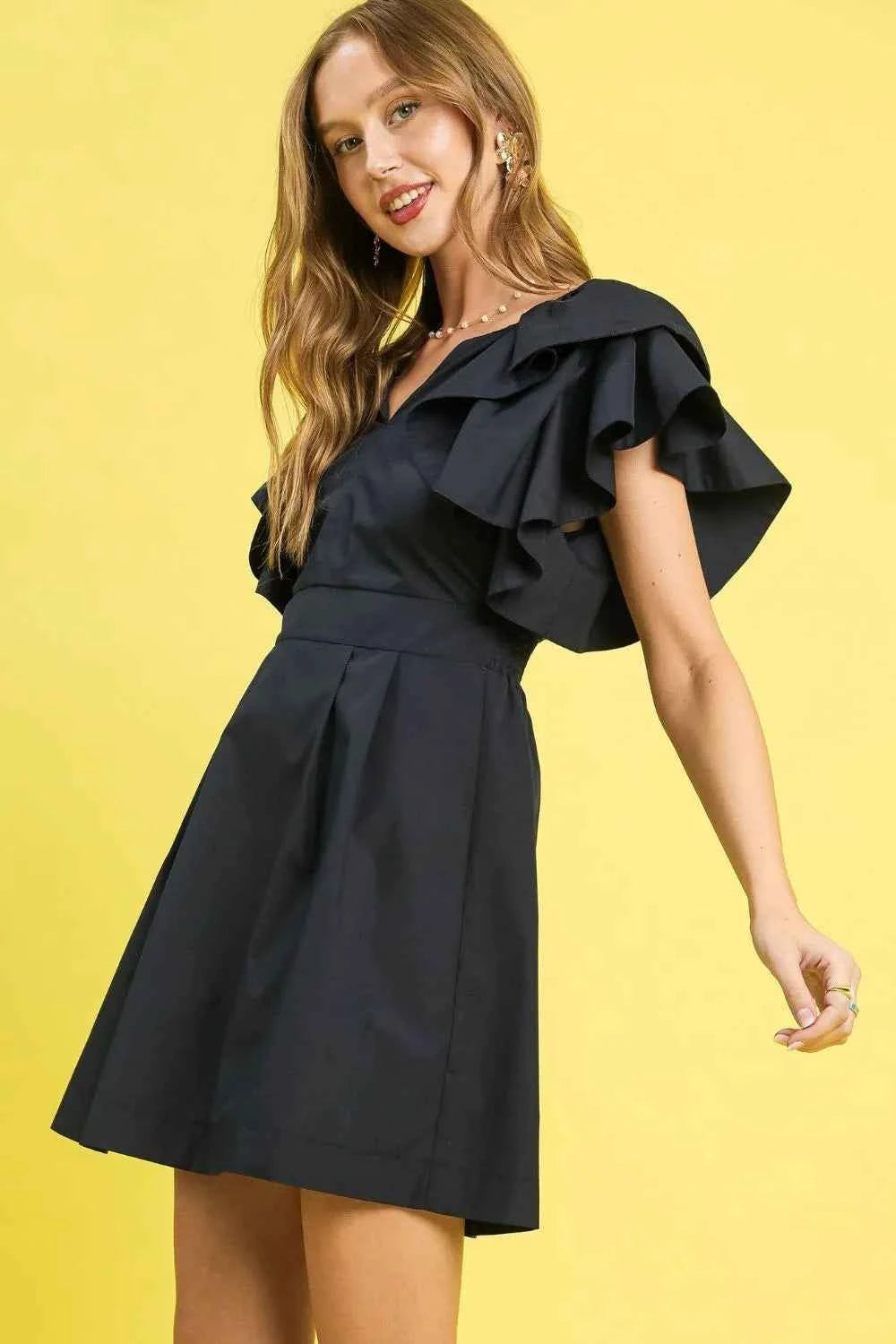 Umgee Double Ruffle Sleeve Fit and Flare Dress 7c19e9eb-77ed-4855-9d1e-0204c67a9690-Max-Origin
