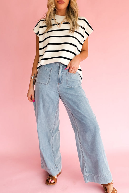 Beau Blue Solid Full-Length Regular Pocket Detail Wholesale Denim Jeans 7c232e86718e64a6
