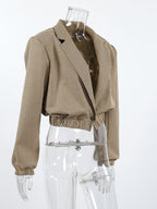 Lapel Collar Long Sleeve Cropped Blazer 7c429858ecc04a1f9678f53358c8d70d-Max