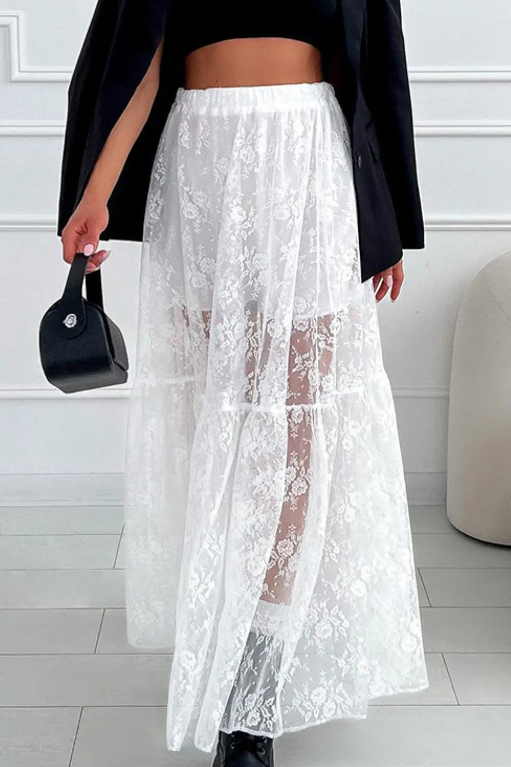 Lace Elastic Waist Maxi Skirt 7c441819-6522-4988-9887-562b953612fa-Max