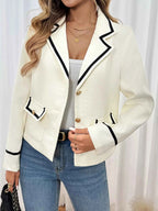 Contrast Trim Button-Up Blazer 7c4cacc2c3434d669e4d470e4ec6bbcc-Max-Origin