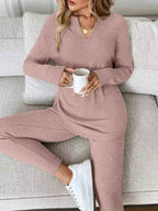 Ribbed Knit Long Sleeve Top and Pants Set 7c53b031460d42459a417cbf2b2061e9-Max-Origin