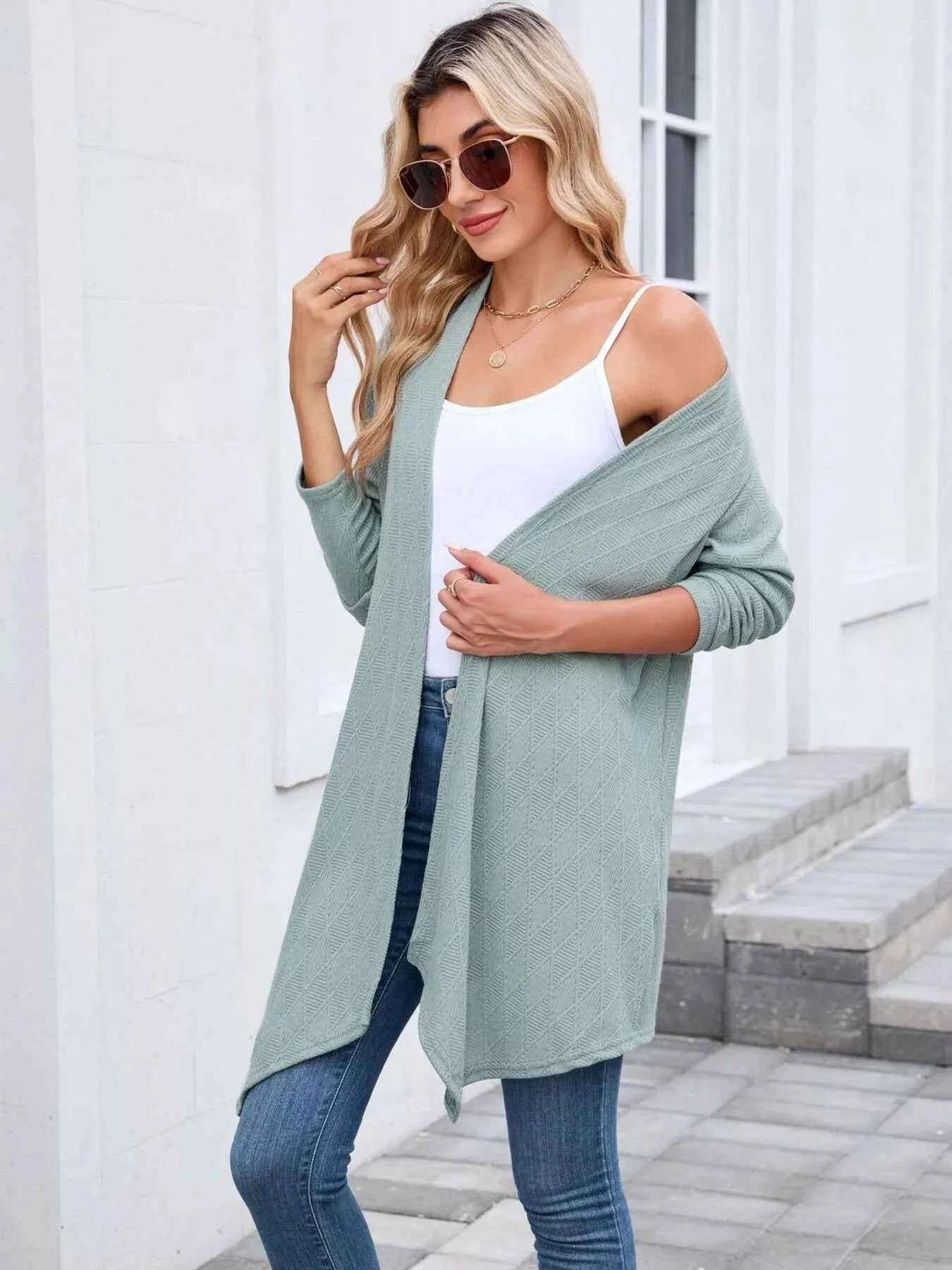 Open Front Long Cardigan