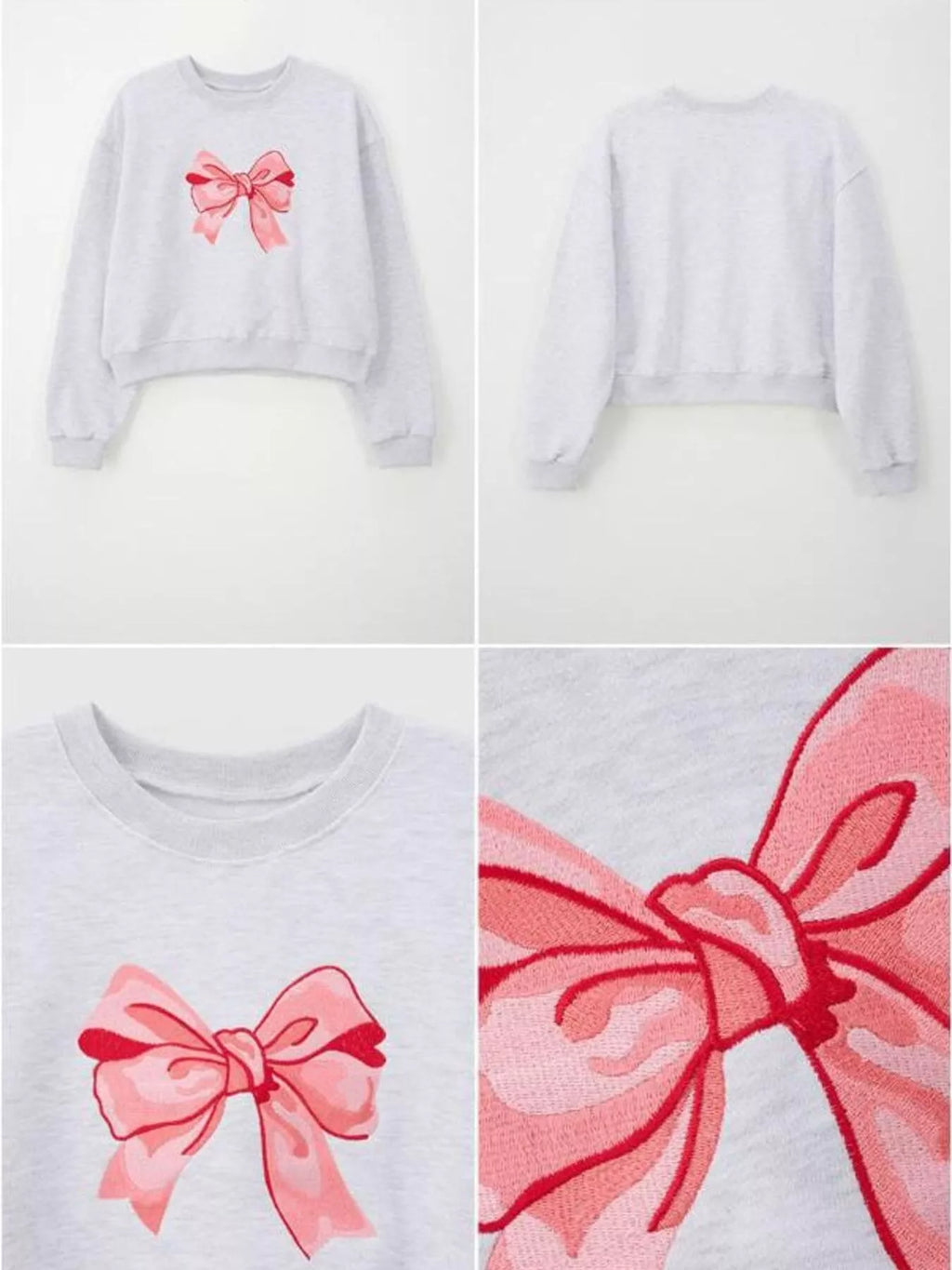 Bow Graphic Round Neck Long Sleeve Sweatshirt 7c7847aa-9da2-4390-93c0-a00abb24f74d-Max-Origin