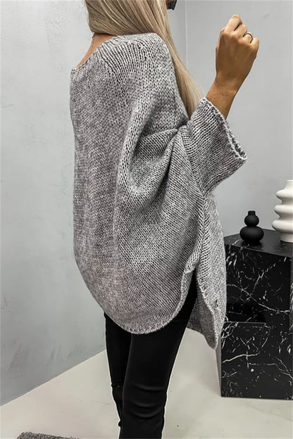 Round Neck Batwing Sleeve Sweater