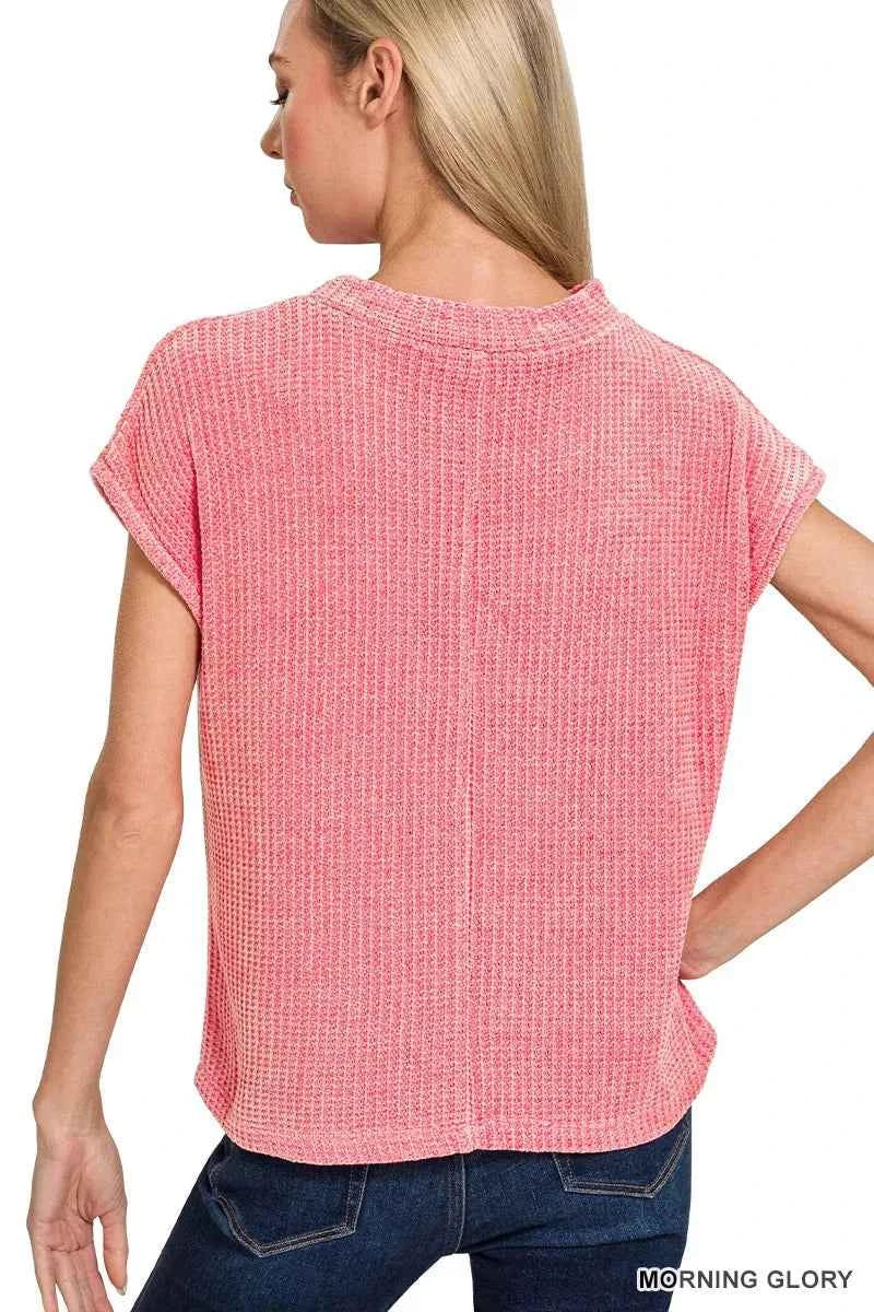 Zenana Chenille Waffle Short Sleeve Sweater 7c9ad0f9d53b4ae8b532766ba5aeb9bd-Max-Origin