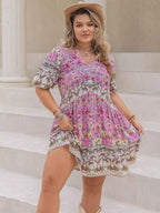 Plus Size Floral Print V-Neck Puff Sleeve Summer Dress 7ca1f94c-4ba8-407d-9936-31ddd8afc928-Max-Origin