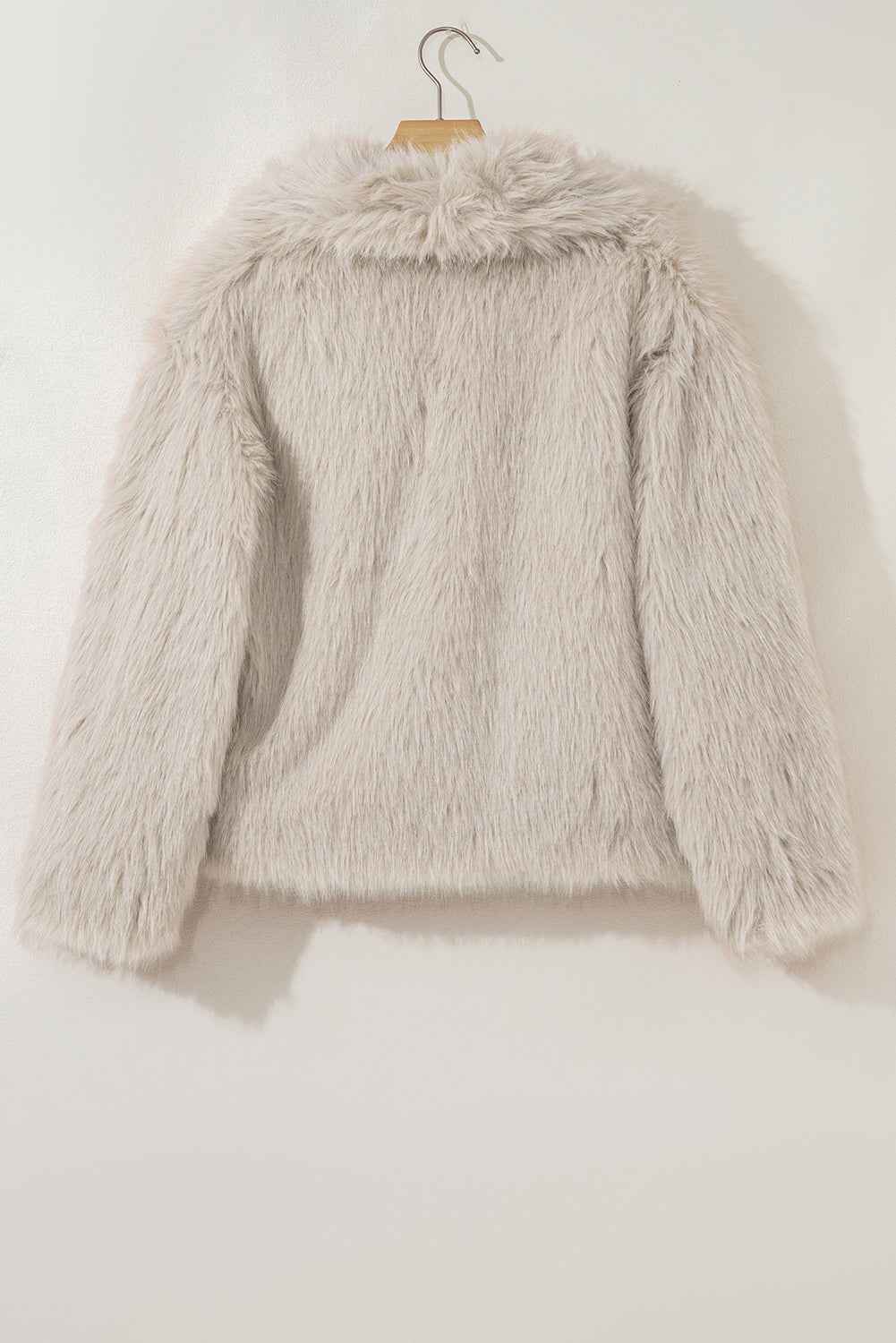 Jet Stream Solid Long Sleeve Thick Fuax Fur Coat 7ca43034ec465089