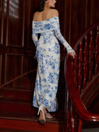 Off-Shoulder Ruched Long Sleeve Maxi Dress 7cab2db96d334b2db578fd7e5e06bc75-Max-Origin