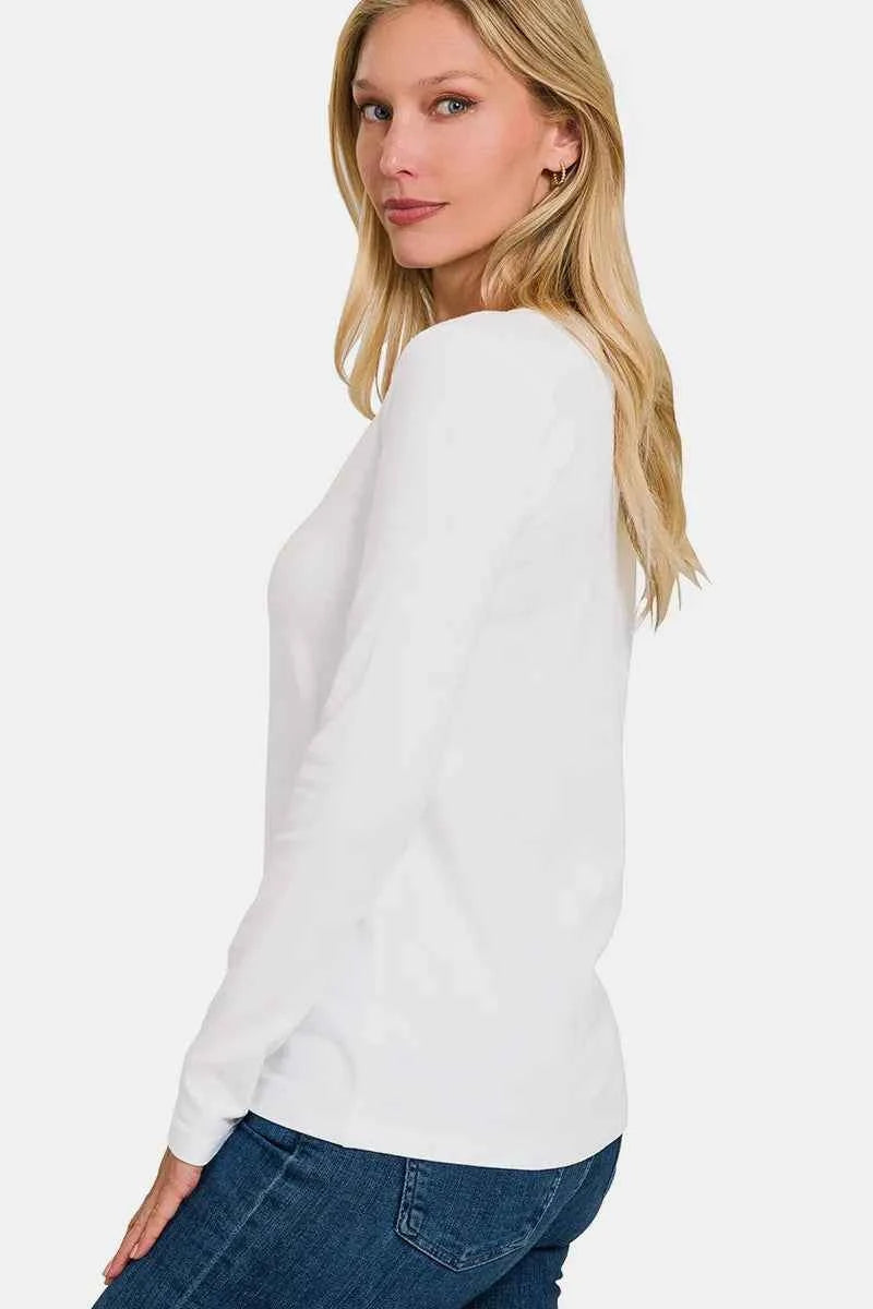 Zenana Full Size V-Neck Long Sleeve T-Shirt 7caf8cae-38d8-4ea8-aebc-d20679a1c1a1-Max