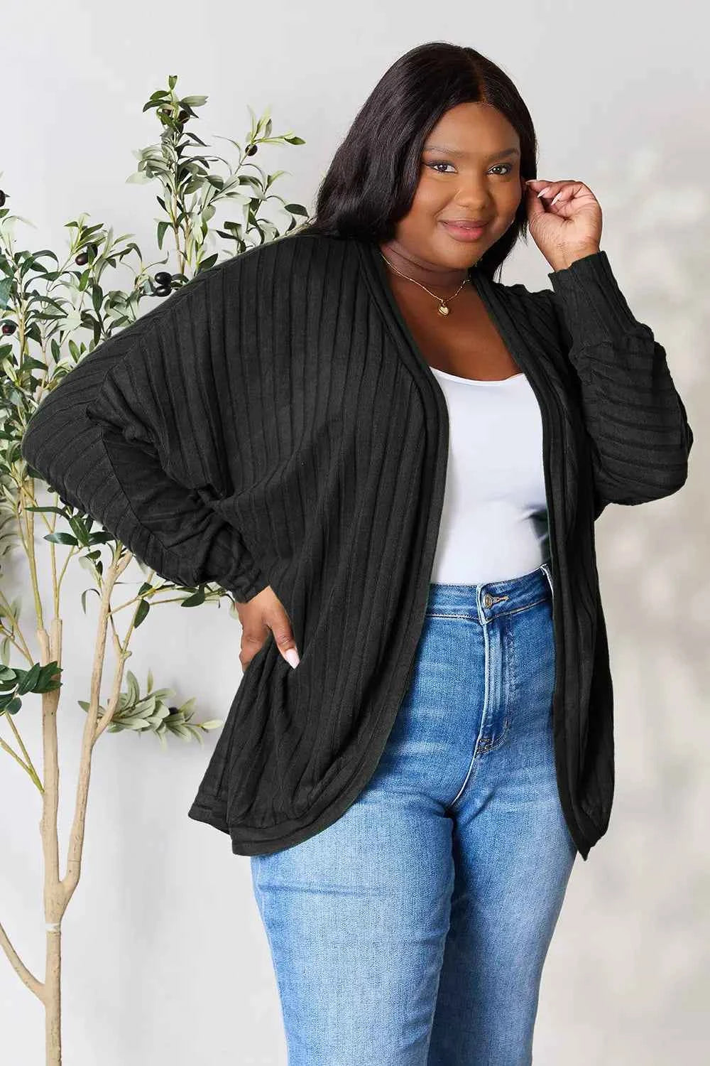 Basic Bae Full Size Ribbed Cocoon Cardigan 7cb113abd7e94cf8ad05b84c0e657fbe-Max