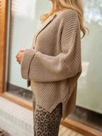 Asymmetrical Button Detail Sweater 7cc771cb-163d-45d8-a485-cba4d7f399fd-Max-Origin