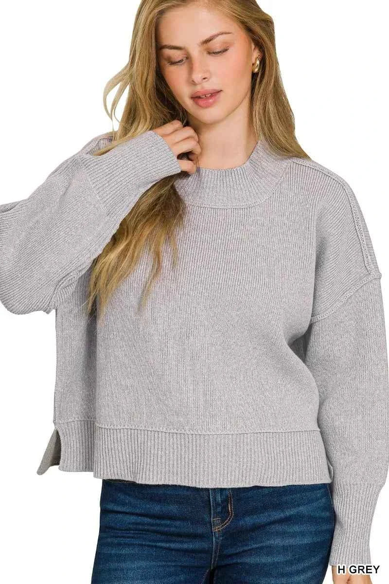 Zenana Wide Neck Band Drop Shoulder Sweater H GREY 7ccc321a6f5447e090749dabb6ce78ad-Max-Origin
