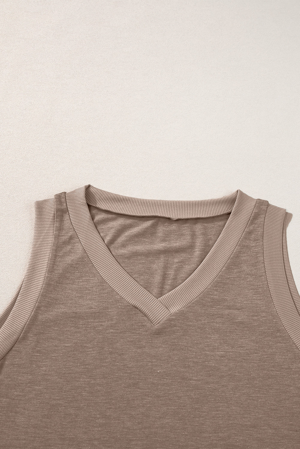 Mist Green Contrast Trim V-Neck Loose Fit Tank Top 7cd725b535986f20