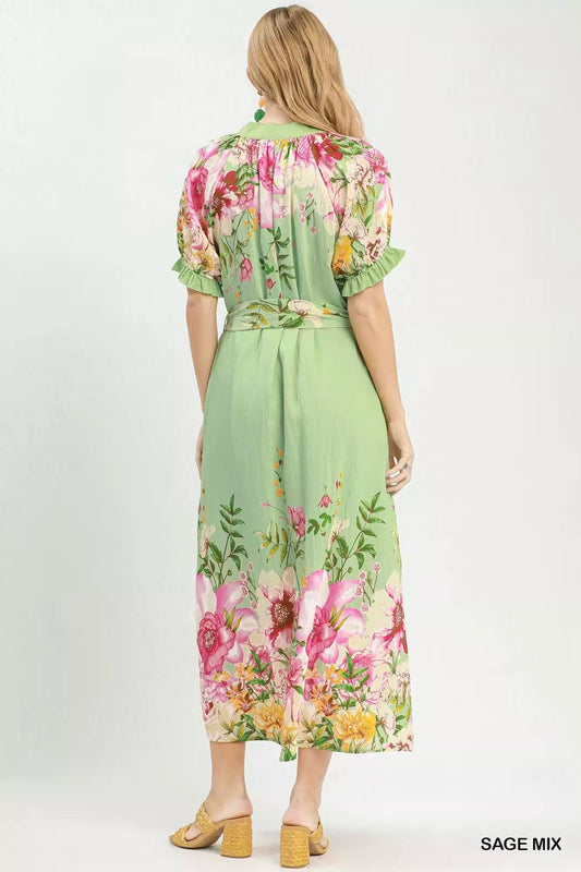 Mix Floral Border Print Midi Dress 7d021543-f14a-417e-bb27-0493de7b8e8f-Max-Origin