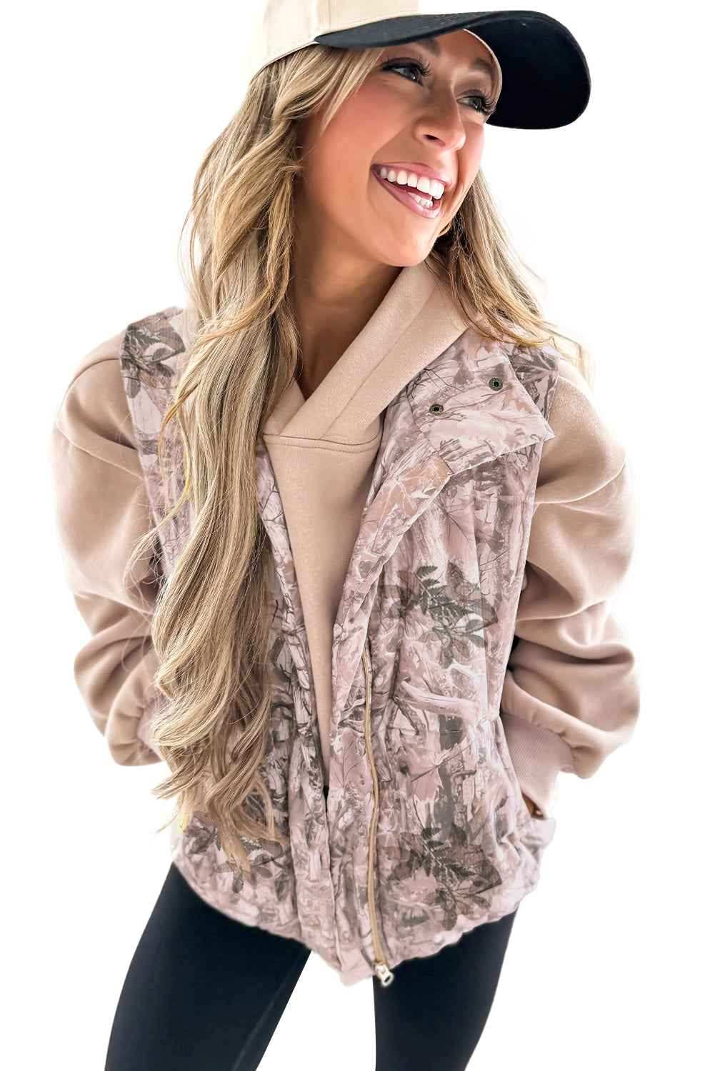 Gray Camo Leaf Print Winter Puffer Vest 7d03c11f314ddcd1
