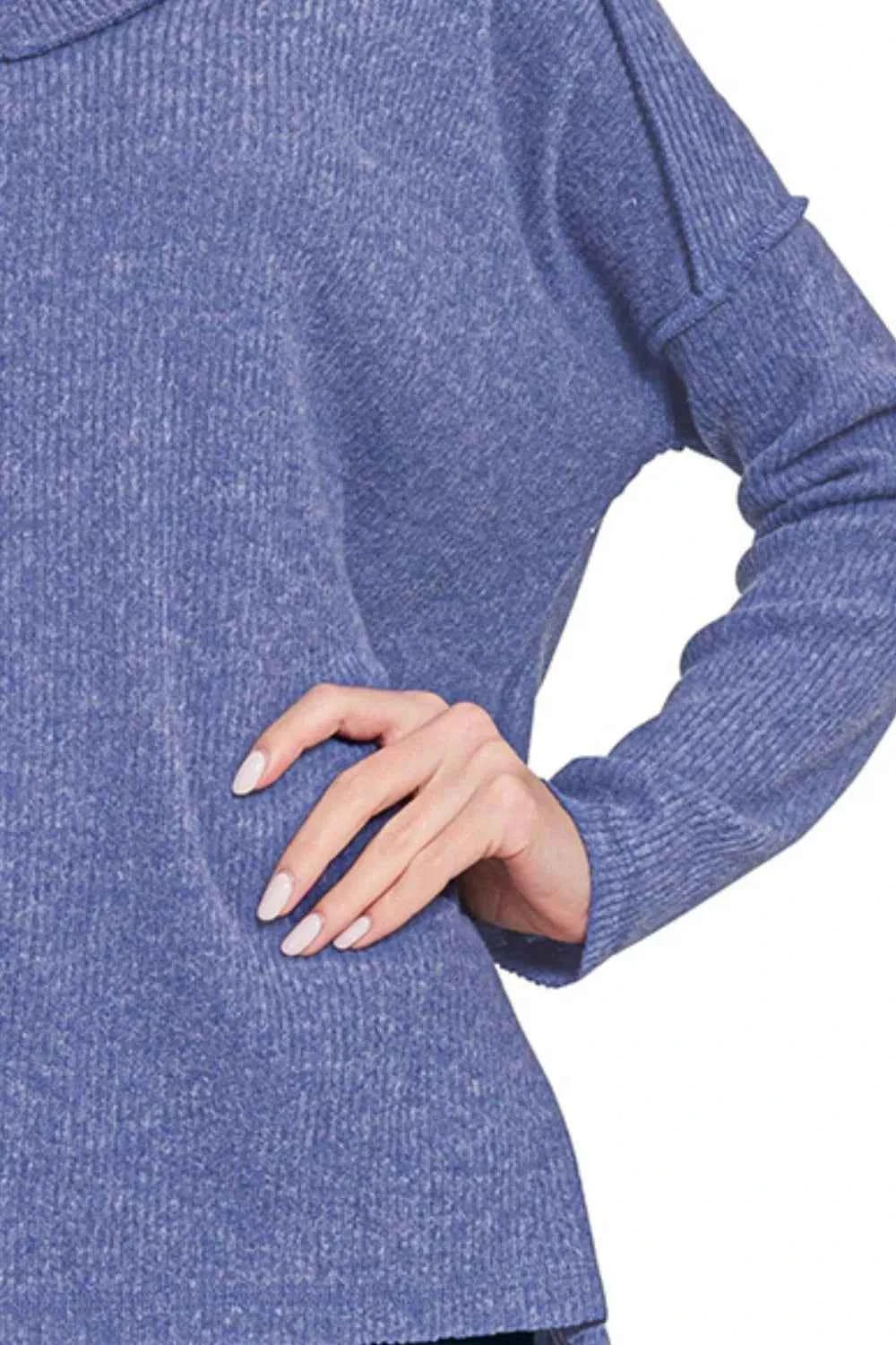 Zenana Full Size Brushed Ribbed Hacci Drop Shoulder V-Neck Sweater Plus Size 7d0aad39-8db3-4cdd-b3a9-96caee3cff7e-Max-Origin