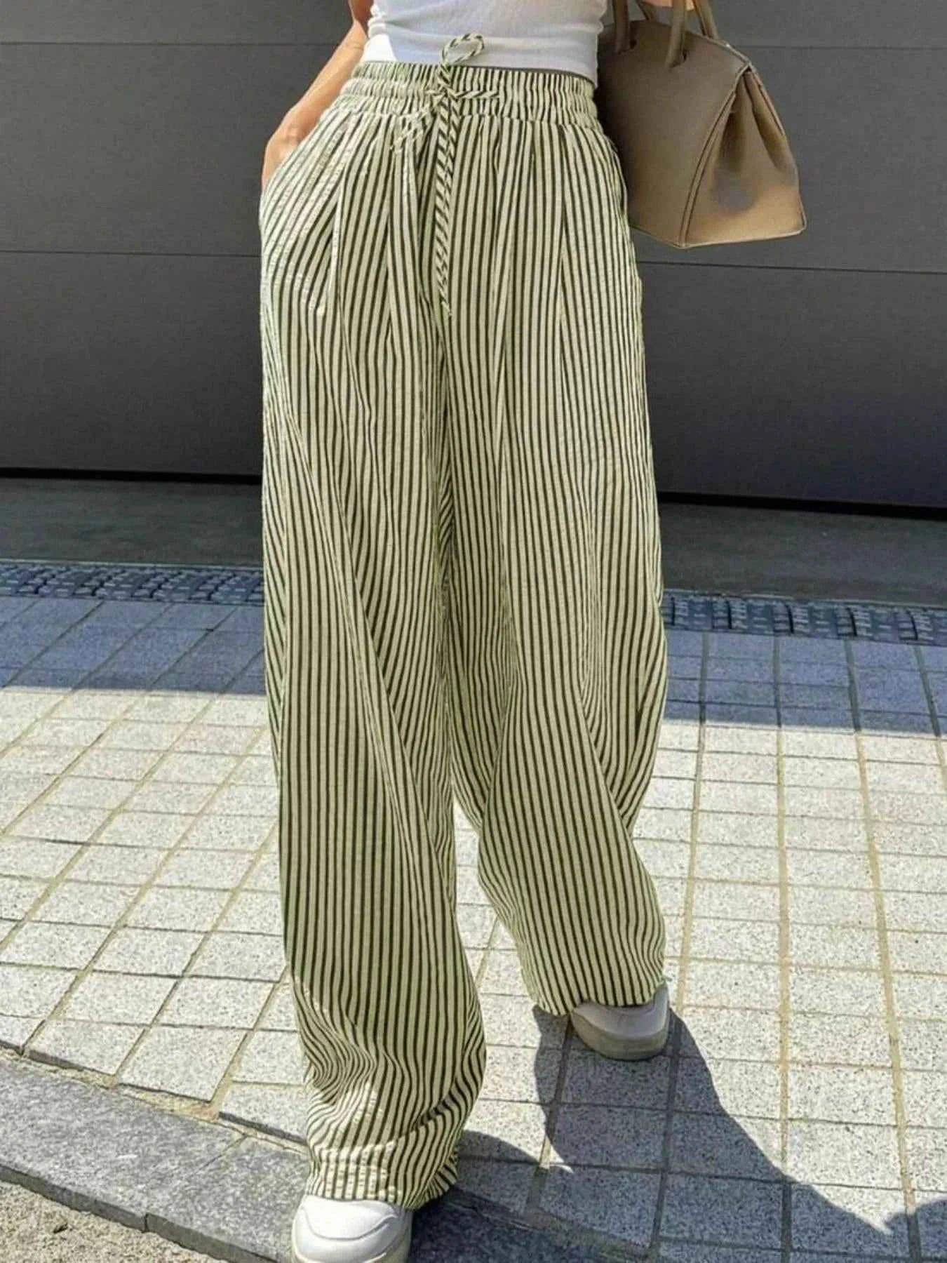 Full Size Striped Wide Leg Pants Plus Size Sage 7d1f8c5d-0cb1-4e75-8678-fe1c0cc1eb6d-Max-Origin