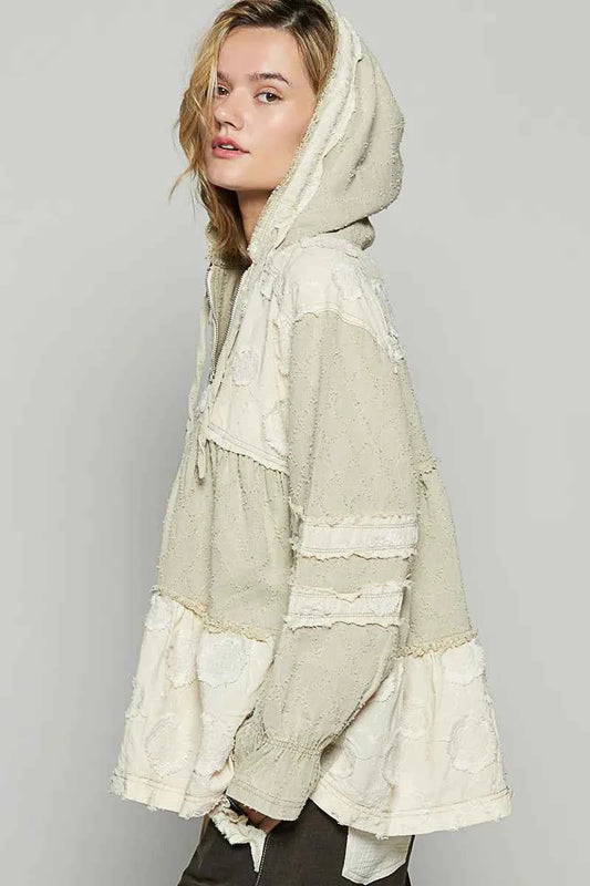 Raw Hem Color Block Hooded Jacket 7d22ae8c-9dcf-4ce6-a492-eb8d4db121c7-Max-Origin