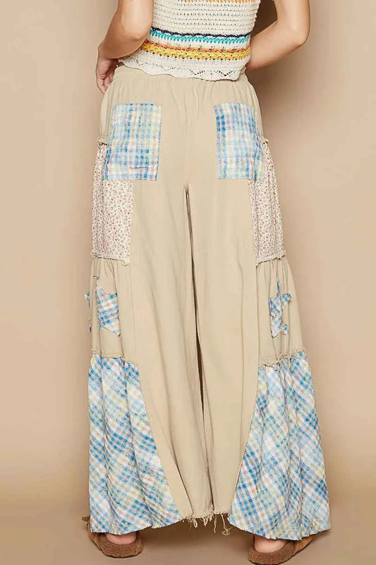 Drawstring Star Patch Contrast Wide Leg Pants 7d30ae4b-baf7-4598-b832-ef626948d728-Max-Origin