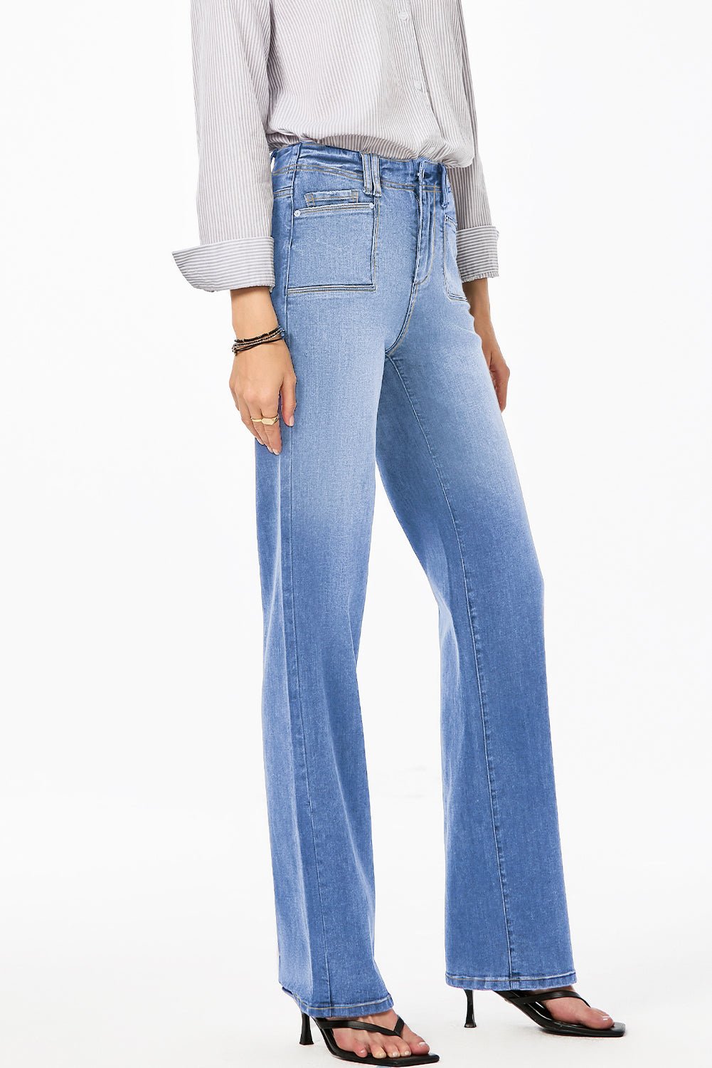 Dusk Blue Loose Straight Leg Cropped High Waist Jeans 7d4351460fe11ebf