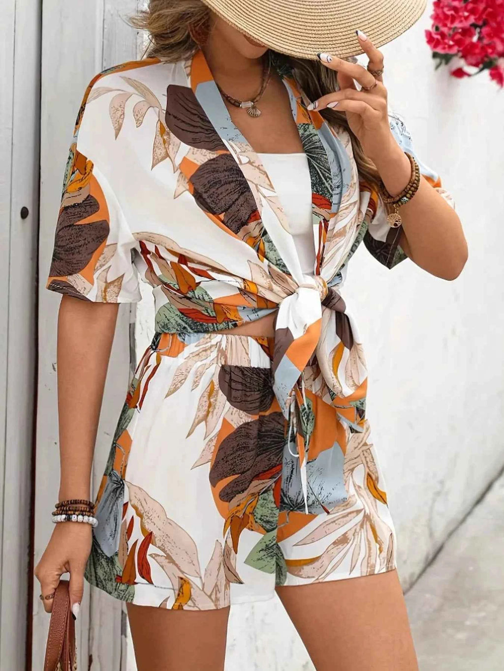 Printed Short Sleeve Shir and Shorts Set 7d54cdfbf32c44f8885ebd26cb67f442-Max-Origin