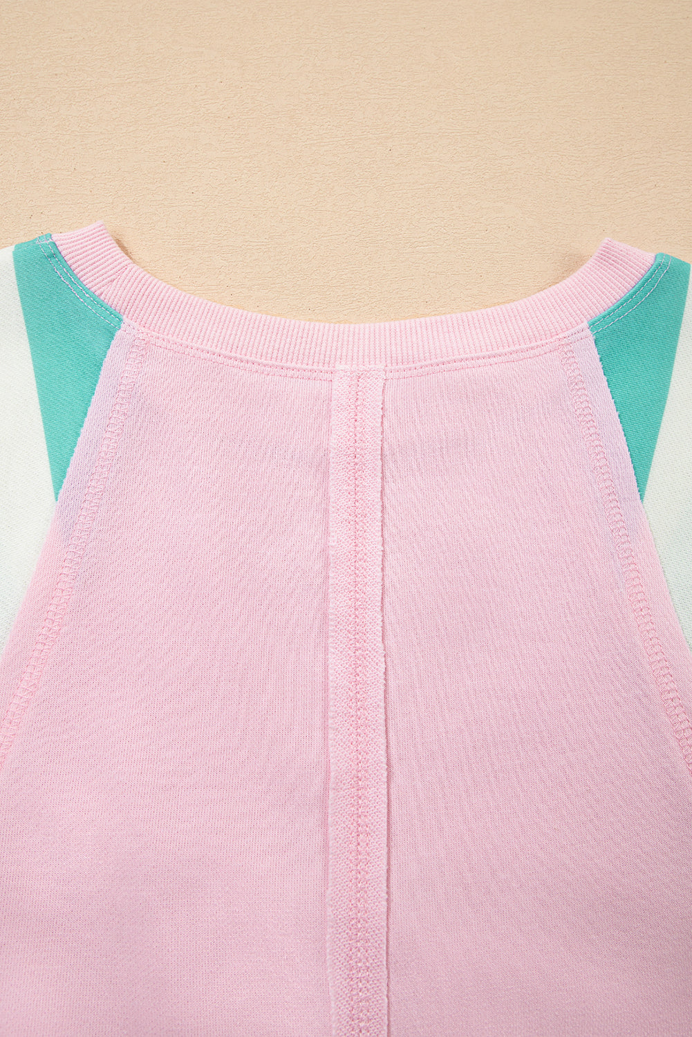 Bonbon Striped Colorblock Patchwork Raglan Sleeve Top 7d5d079fb8c78e9c