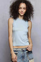 POL Round Neck Cropped Tank with Lace Trim SKY BLUE 7d896f38-74c5-4cb5-bf02-8cc4bddff6cc-Max-Origin