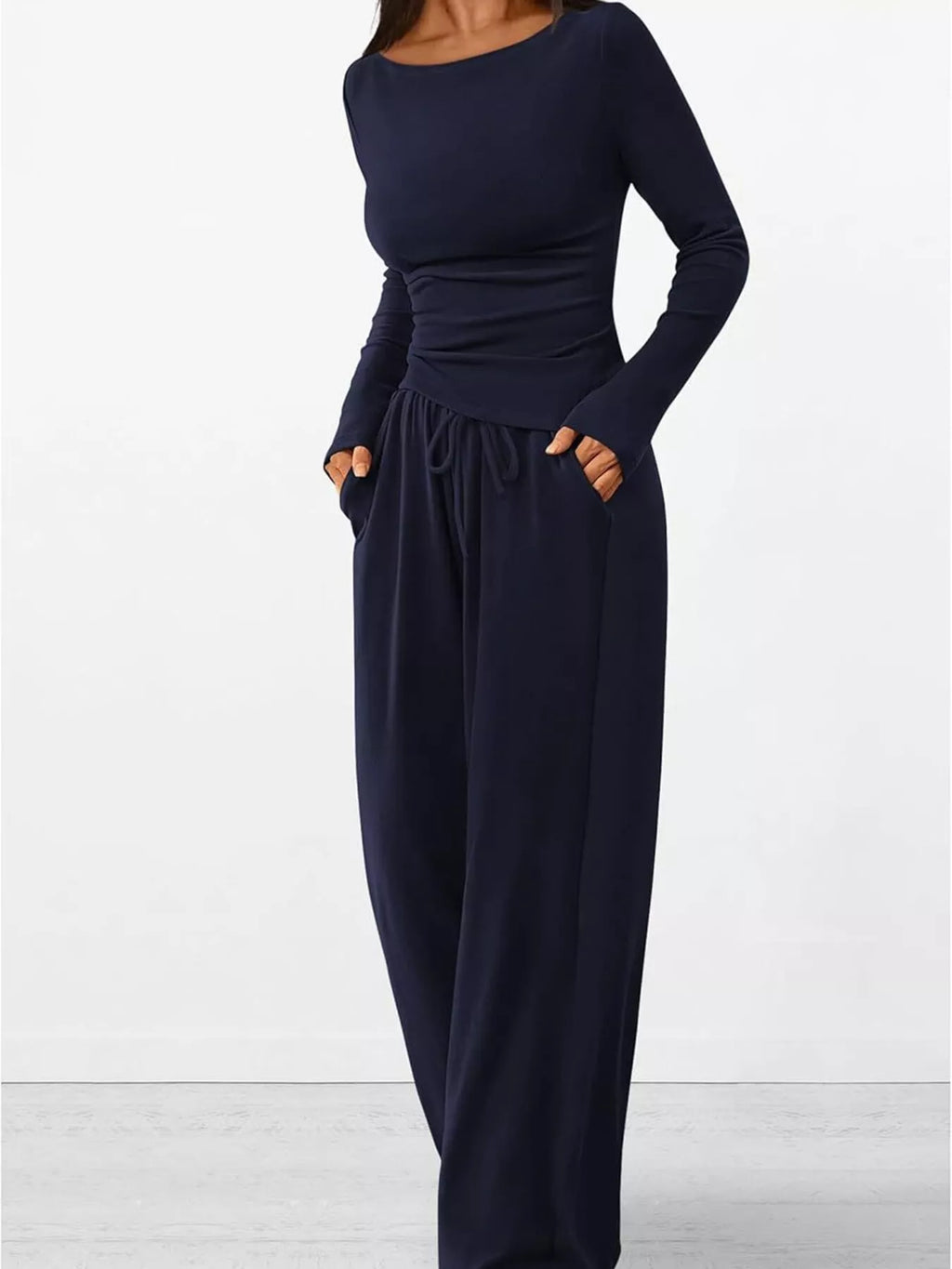 Long Sleeve Top and Wide Leg Pants Set 7d8e6526be104fd4ad7732e11e9485bb-Max-Origin