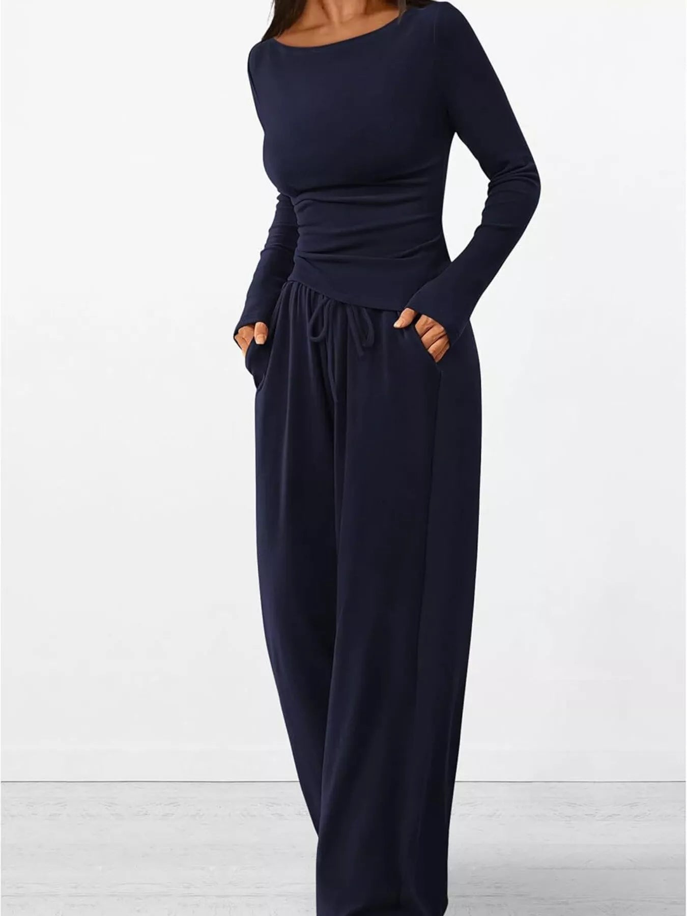 Long Sleeve Top and Wide Leg Pants Set 7d8e6526be104fd4ad7732e11e9485bb-Max-Origin
