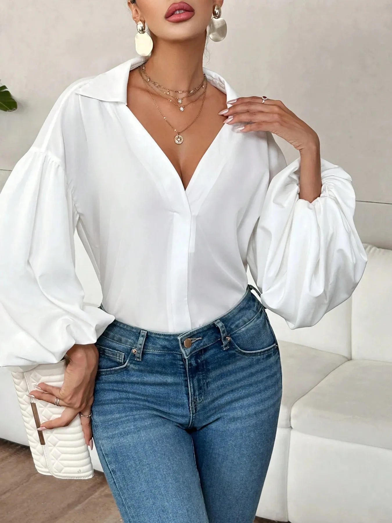 Polka Dot Balloon Sleeve Blouse 7da4a79f8fc04dd69adca26d4ec0f329-Max-Origin