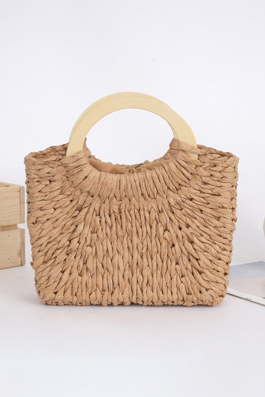 Camel Retro Straw Woven Tote Bag 7db67e55885c9fad