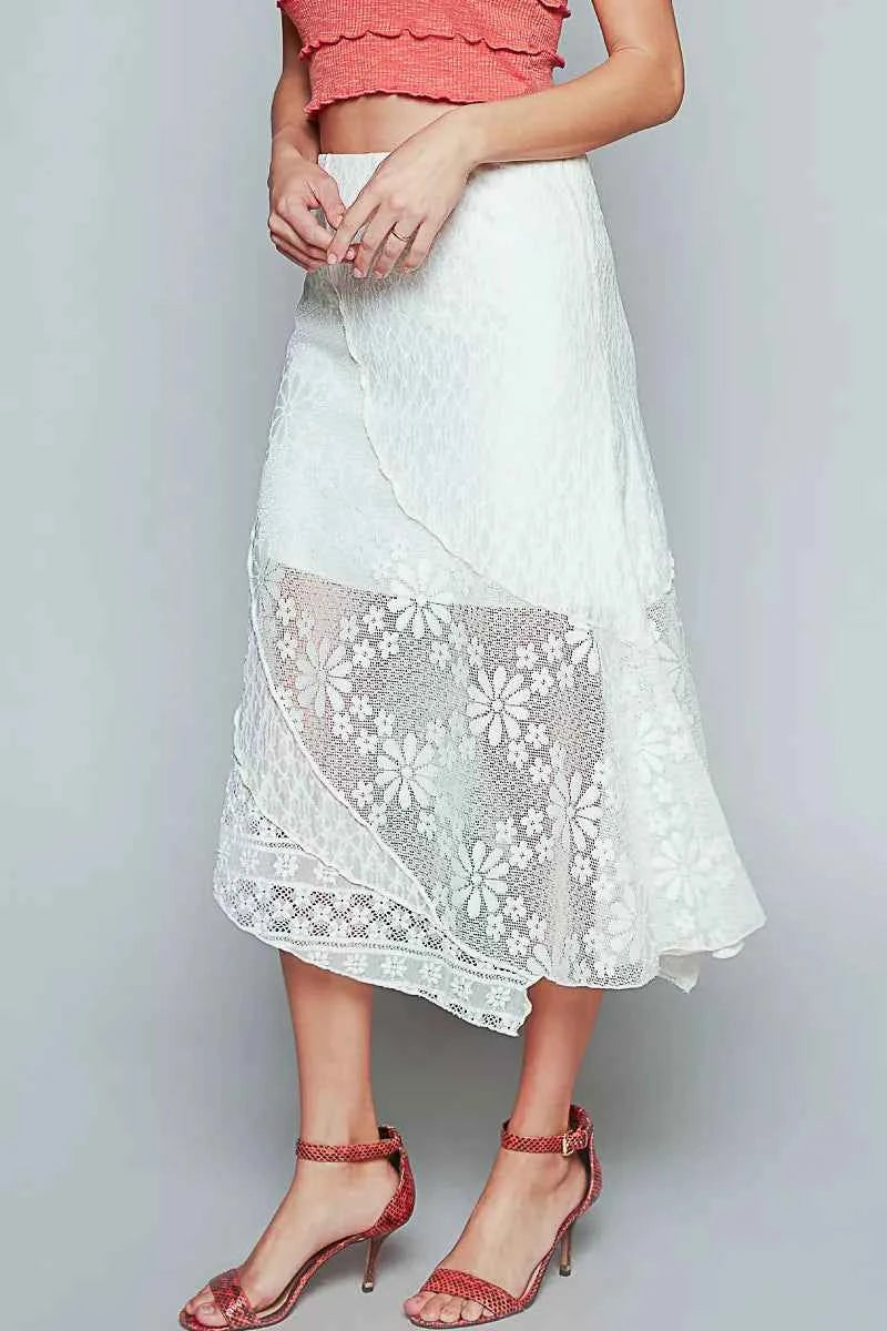 POL Ruffled Floral Lace Skirt with Unbalanced Hem 7dc462f3-b787-49c4-a27a-63104b3d77e0-Max-Origin