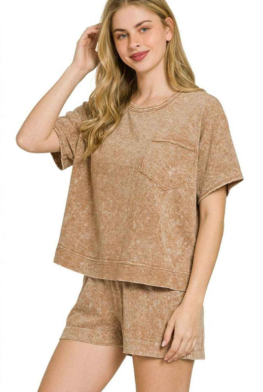 Zenana Halo Snow Washed Boxy Top & Shorts Set 7dc96ec3-8415-416e-a031-cb8a513926ee-Max