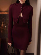 Ribbed Knit Button-Up Cardigan and Dress Sweater Set 7dca243f-e741-4de7-9d08-17c8679c8954-Max-Origin