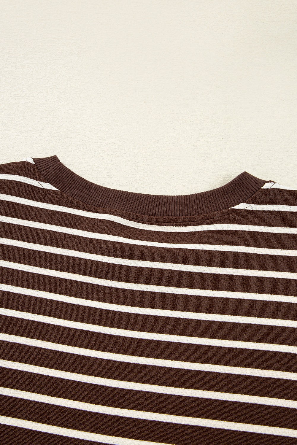 Brown Striped Textured Long Sleeve Top 7dd5575e63168887
