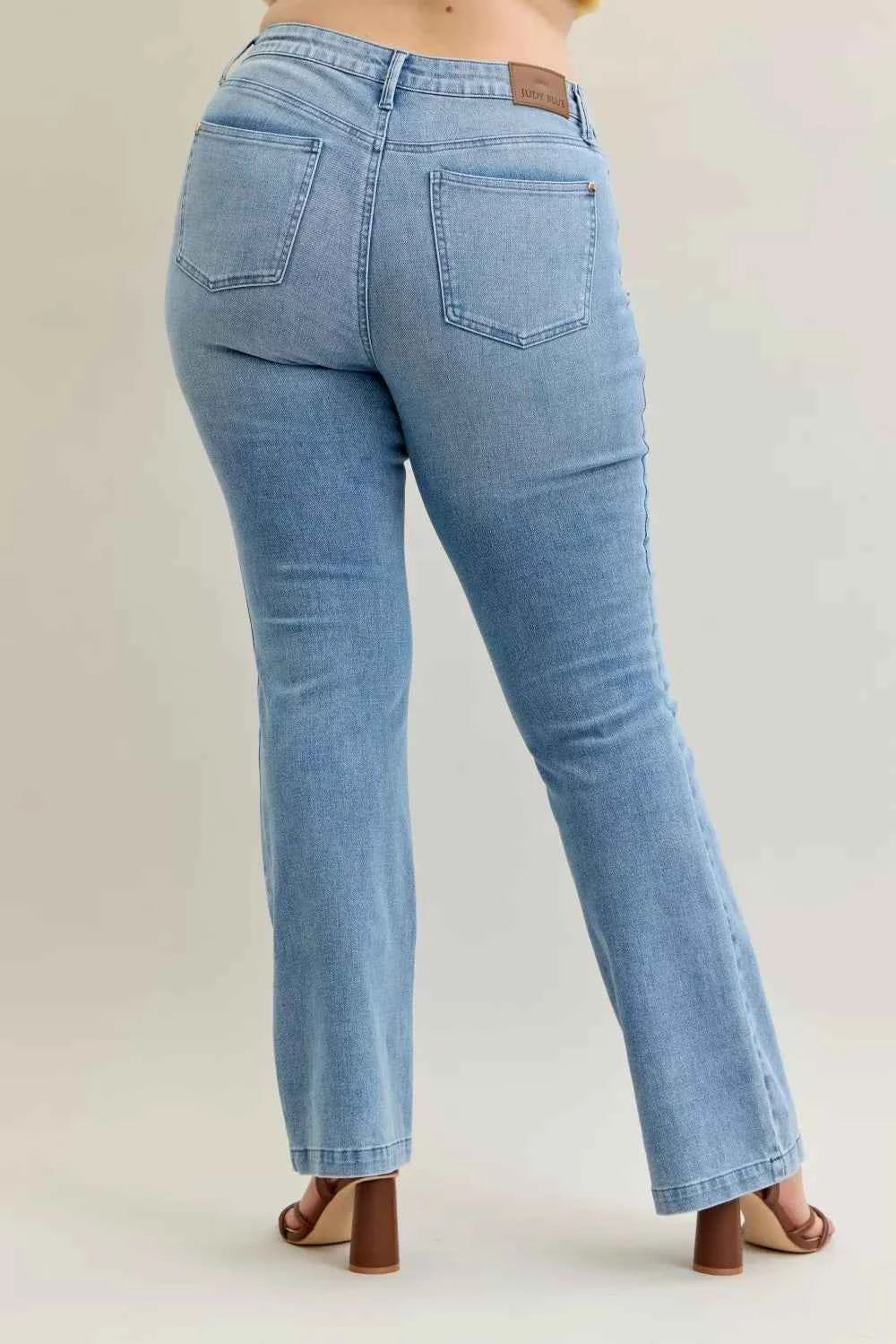 Judy Blue Full Size Mid Rise Bootcut Jeans with Contrast Wash & Front Patch Pockets Plus Size 7dea04f2-e773-4dad-9a0a-f11470c06838-Max-Origin