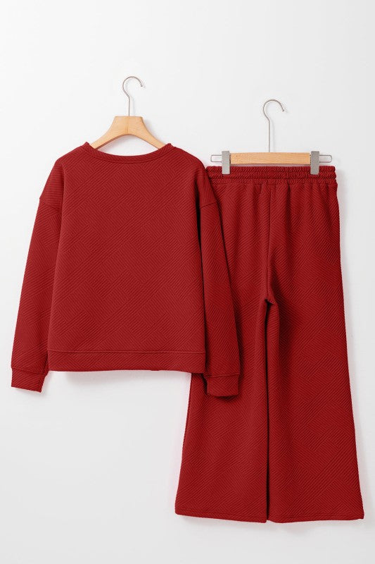 Textured Top and Pants Set 7dea6032-12c3-4797-b798-8a0d24f8b9fc