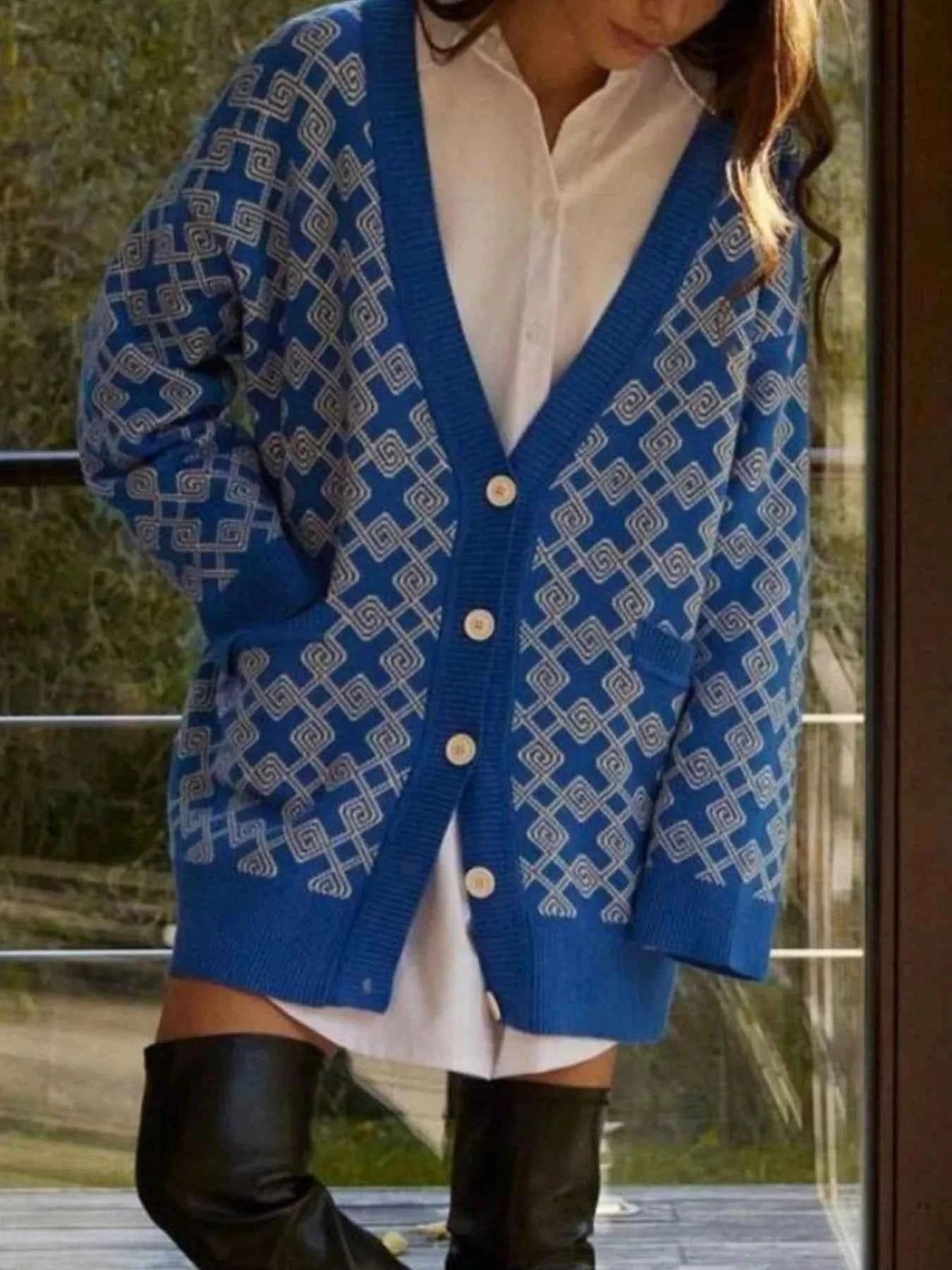Geometric Pattern Button-Down Cardigan 7dec379c-4673-4565-8080-4155a98ec692-Max-Origin