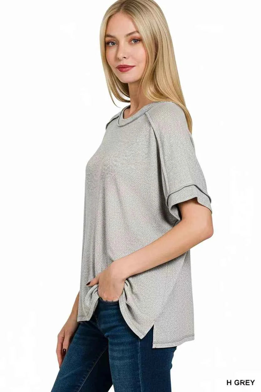 Zenana Full Size Soft Melange Hacci Short Sleeve Hi-low Tee Plus Size 7ded43e5-2992-4f27-9cfd-18d0733a0a30-Max-Origin